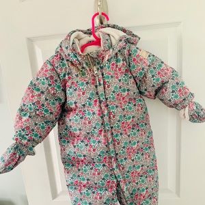 Baby Gap floral snowsuit size 6-12 months